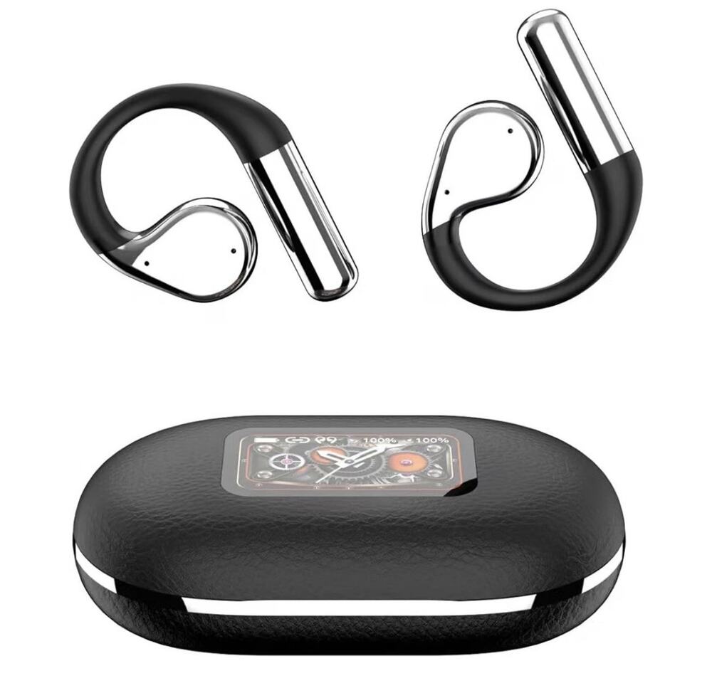 Bluetooth 5.4 Ear-Hook Earbuds (Double) Q31 Pro w/Case Black/Silver